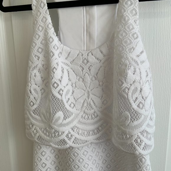 Lilly Pulitzer Stelle Resort White Paradise Island Lace Overlay Dress Size XS - Picture 6 of 16